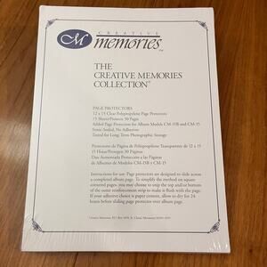 Creative Memories 12 x 15 Clear Page Protectors for CM-15B and CM-15 New Sealed